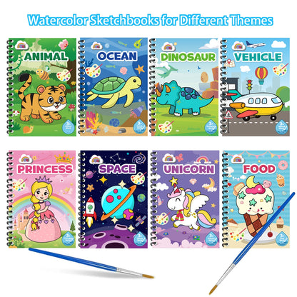 Children's Erasable Watercolor Drawing Pad, Colorful Doodle Book, Reusable for Kindergarten Coloring