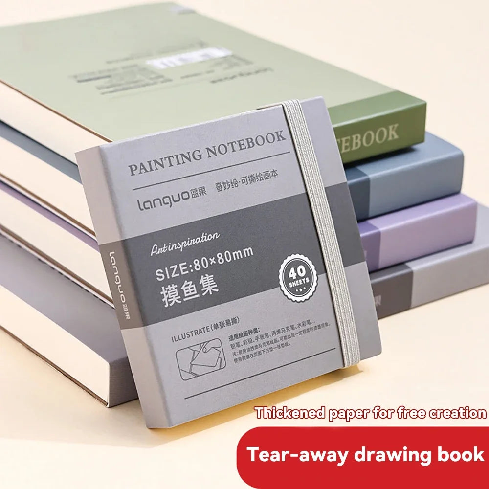 Languo Tearable Drawing Notebook Sketchbook Handbook 250gsm Paper 40sheet Mini Book for Watercolor Acrylic Marker Pen Gouache