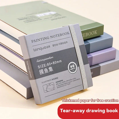 Languo Tearable Drawing Notebook Sketchbook Handbook 250gsm Paper 40sheet Mini Book for Watercolor Acrylic Marker Pen Gouache